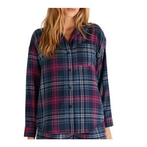 Z Supply Road Trip Plaid Shirt in Midnight Blue Button Down Size S NWT